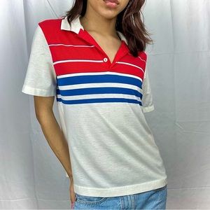 Vintages 70s/80s Red and Blue Striped Polo shirt